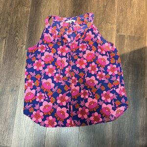 XL rose & olive top, like new condition, very flattering Blue and Pink
